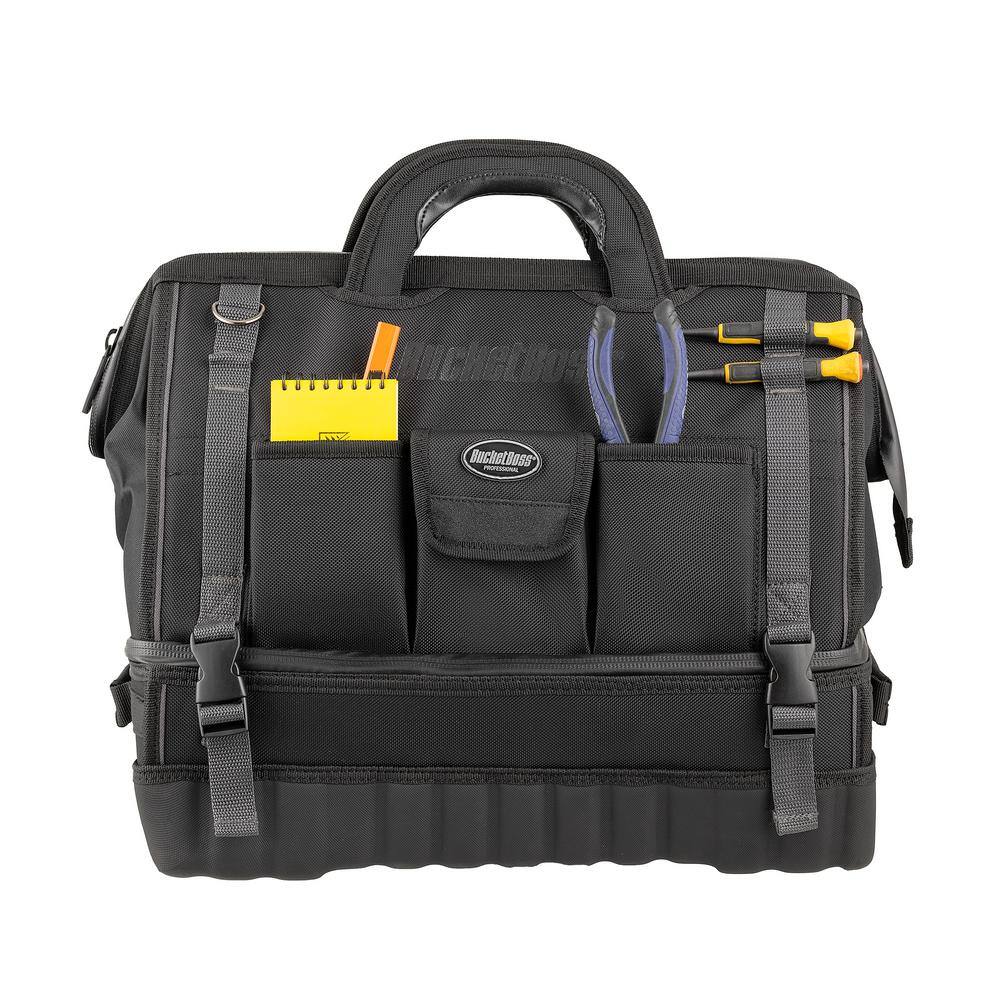 Bucket Boss Black Polyester 18-Inch Double-Wall Tool Bag