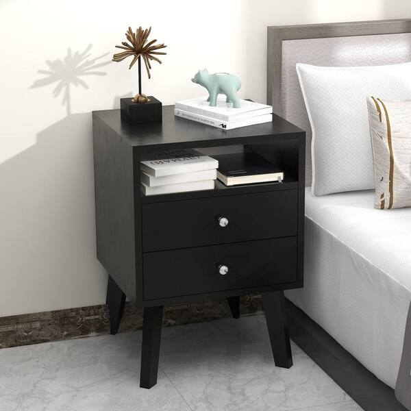 black open nightstand