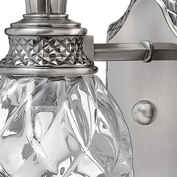 HINKLEY - Plantation 5 in. 1 Light Polished Antique Nickel Vanity Light