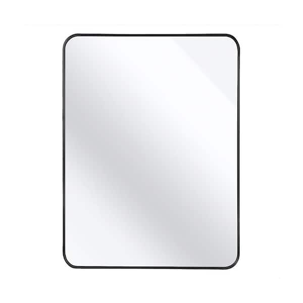 Unbranded Black 30 in W x 40 in. H Farmhose Rectangle MDF Framed Mirror Wall Mirror Bathroom Vanity Mirror