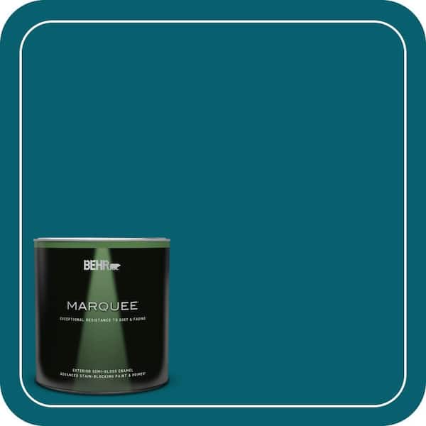 BEHR MARQUEE 1 qt. #T16-04 Galapagos Semi-Gloss Enamel Exterior Paint & Primer