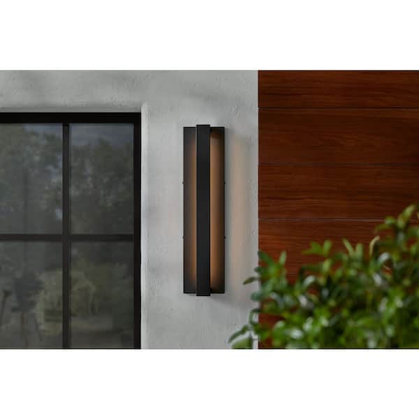 Archer 24 in. Black Integrated LED Outdoor Wall Sconce Light Fixture