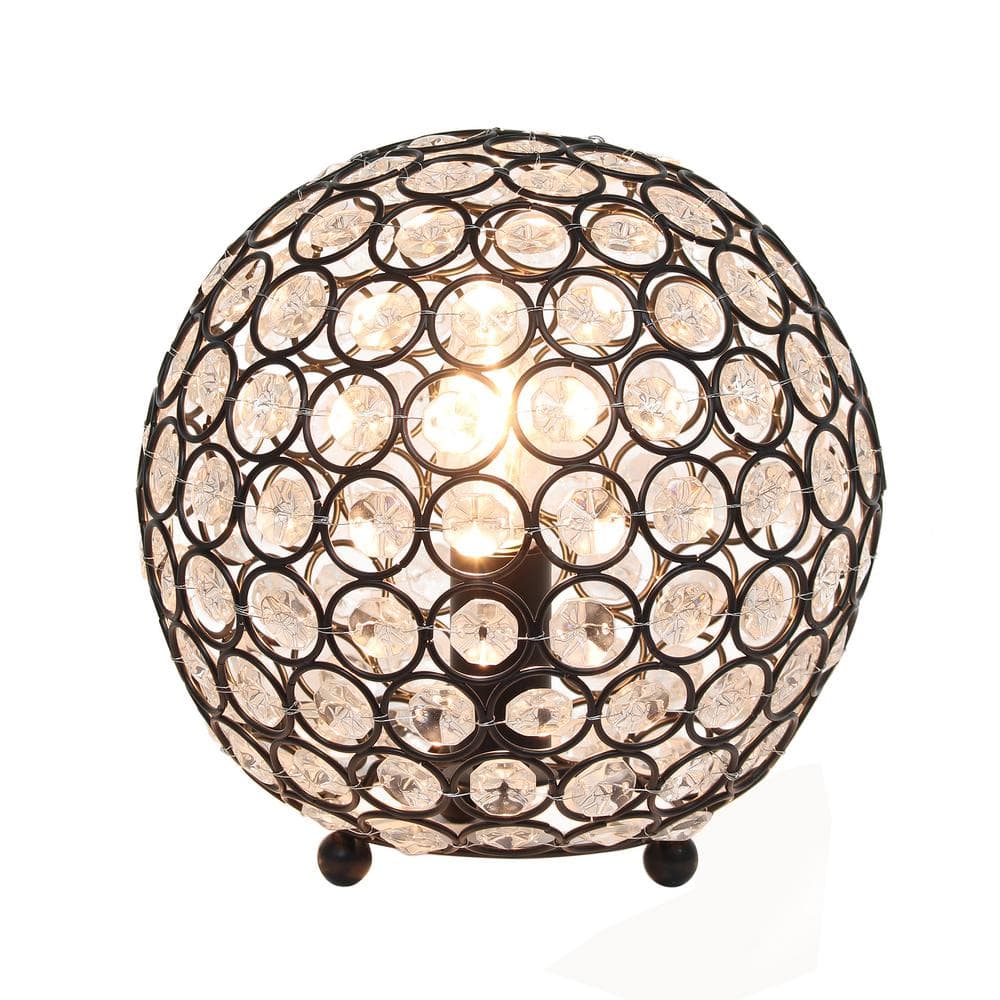 Bronze Crystal Ball Sequin Nightstand Lamp