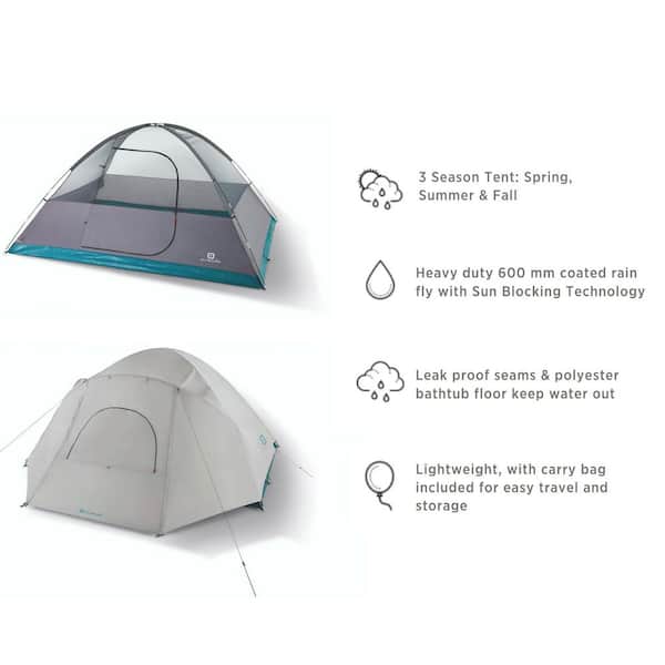 OUTBOUND 8-Person 3 Season Camping Black-Out Dome Tent with Rainfly, Gray/White  CTI0765964 - The Home Depot