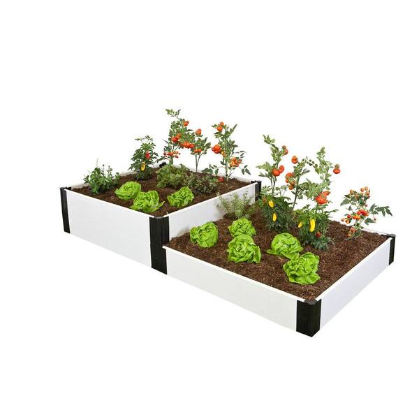 Frame It All Classic White Two Stepper Raised Garden Bed-DISCONTINUED