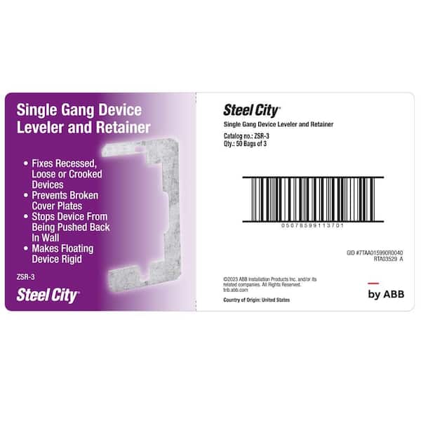 Single Gang Device Leveler and Retainer (ZSR-3)