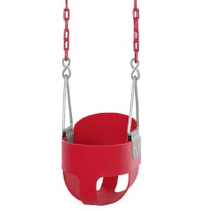 Outdoor Kids High Back Full Bucket Swing Seat With Coated Chain Garden// 
