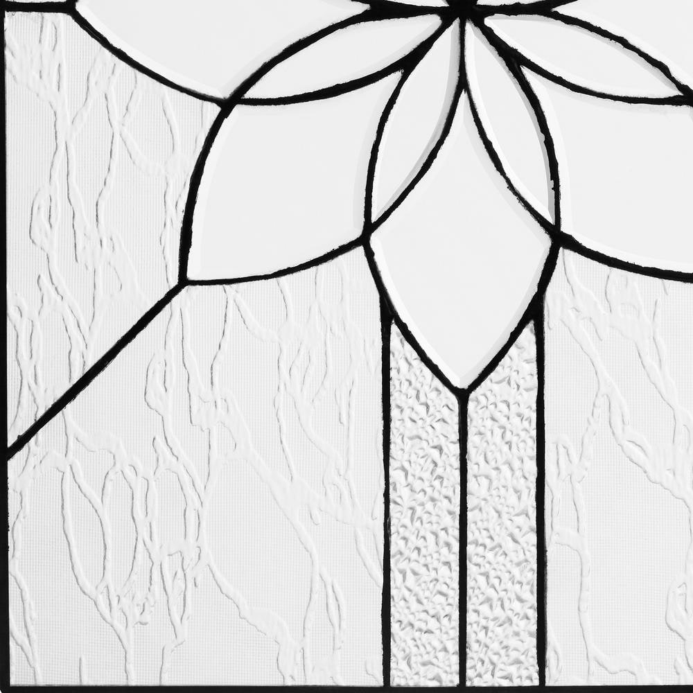 18" Clear Floral Handcrafted Glass Window Panel