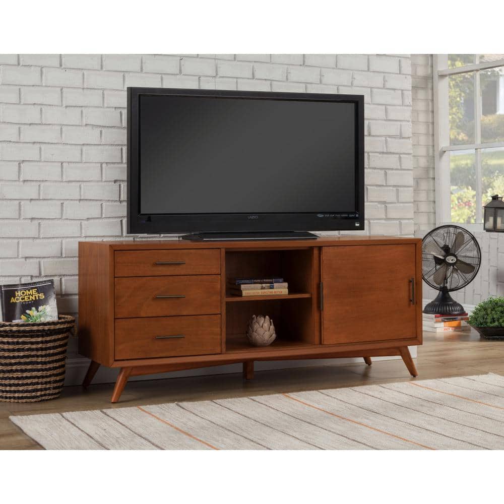 Flynn Transitional Acorn Brown Mahogany TV Console with Storage