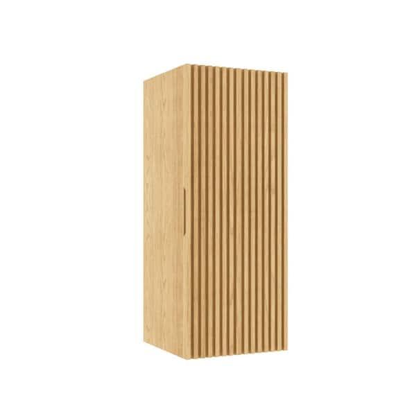 Wood 1-Shelf Wall Mounted Cabinet in Oak, Vanity Side Cabinet with Door&Shelf(11.81 in W x 29.53 in H x 11.81 in D)