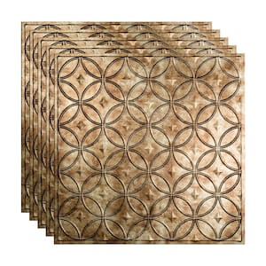 Rings 2 ft. x 2 ft. Bermuda Bronze Lay-In Vinyl Ceiling Tile (20 sq. ft.)