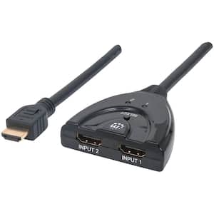 20 in. 2-Port HDMI Switch with Integrated Cable