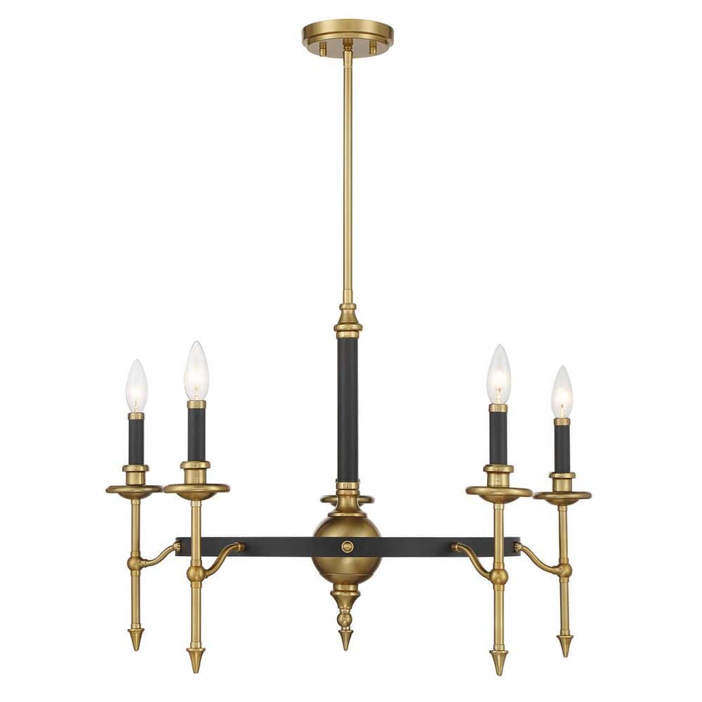 Consulate 5-Light Matte Black and Warm Brass Traditional Chandelier price history on PriceWatchPro