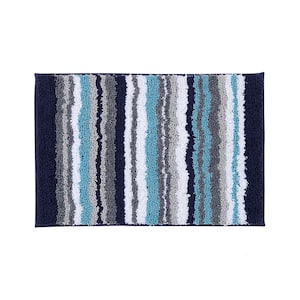 20 X 32 Griffie Collection Blue & Gray 100% Polyester Rectangle Bath Rug  - Better Trends : Target