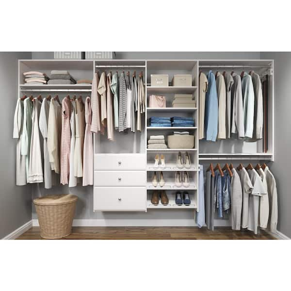 Closet Evolution 30 in. W White Corner Unit Wall Mount 6-Shelf Wood Closet  System WH31 - The Home Depot