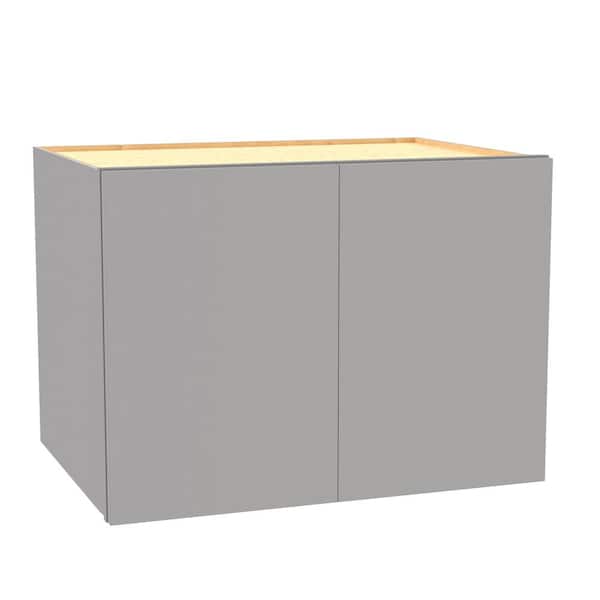 Home Decorators Collection Hargrove 33 in. W x 24 in. D x 24 in. H Assembled Plywood Wall Bridge Kitchen Cabinet in Veiled Gray with Soft Close