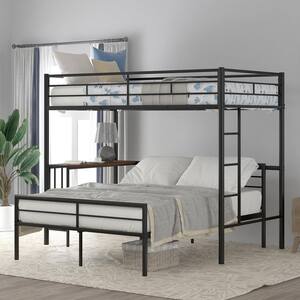 Harper & Bright Designs Black Twin Over Full Multi-Function Metal Bunk ...