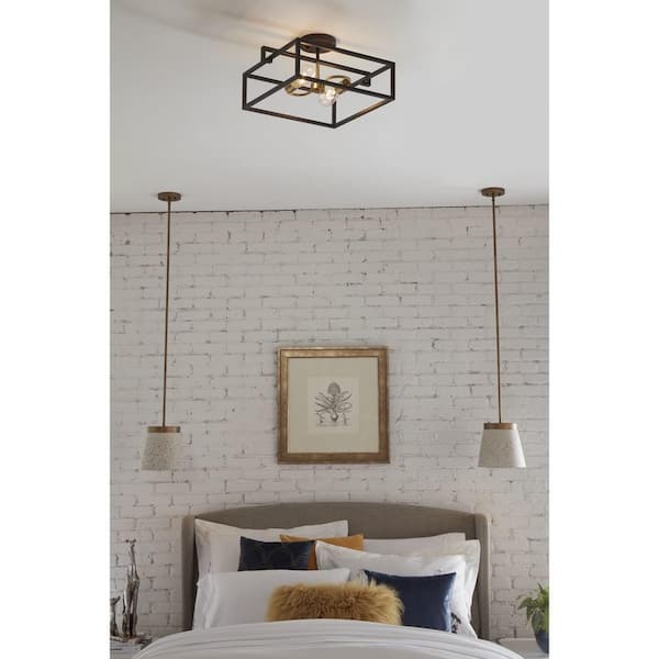 Terrazzo Collection 1-Light Distressed Brass Sand Terrazzo Global Hanging Pendant Light
