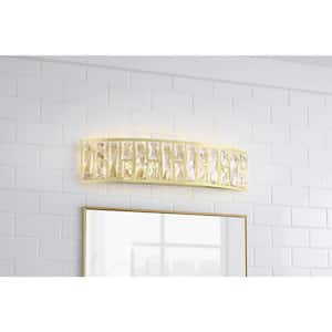 Kristella 5-Light Soft Gold Bathroom Vanity Light with Clear Glass