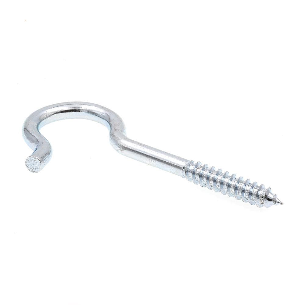 Prime-Line 9068625 Round Bend Screw Hooks, 5/16 in. x 4-1/2 in., Zinc Plated Steel, 10-Pack