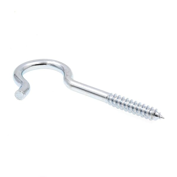 Prime-Line 5/16 in. x 4-1/2 in. Zinc Plated Steel Round Bend Screw Hooks (10-Pack)
