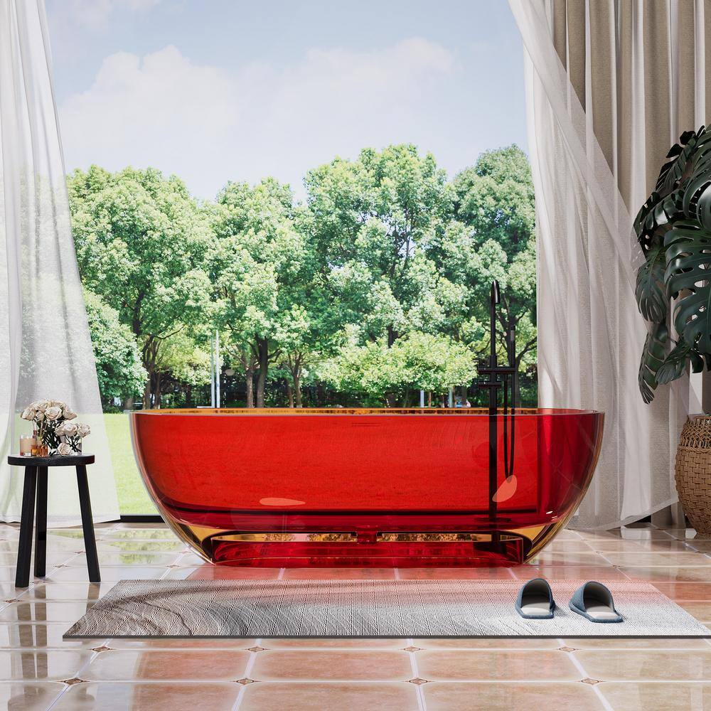 VANITYFUS 69 in. x 29.5 in. Stone Resin Flatbottom Solid Surface Non