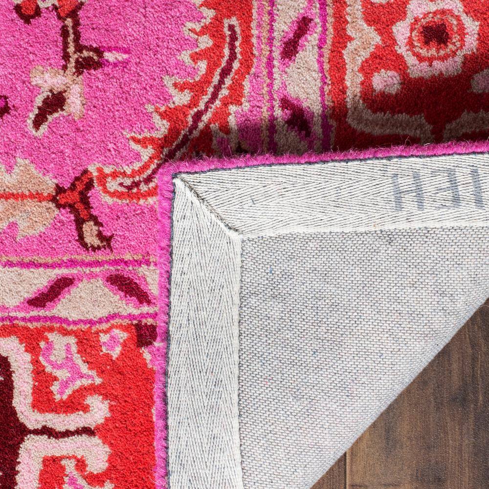 Bellagio Red and Pink Wool 6' x 9' Handmade Tufted Area Rug