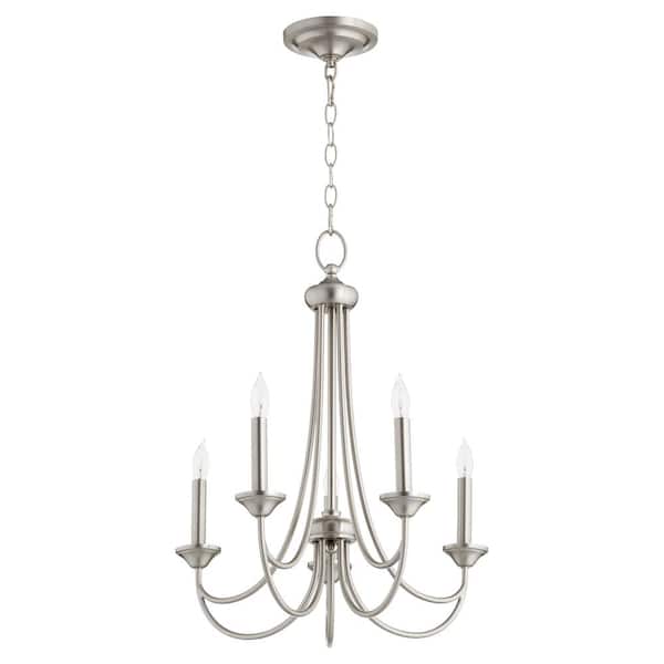 Quorum INTERNATIONAL Brooks 5-Light Satin Nickel Chandelier