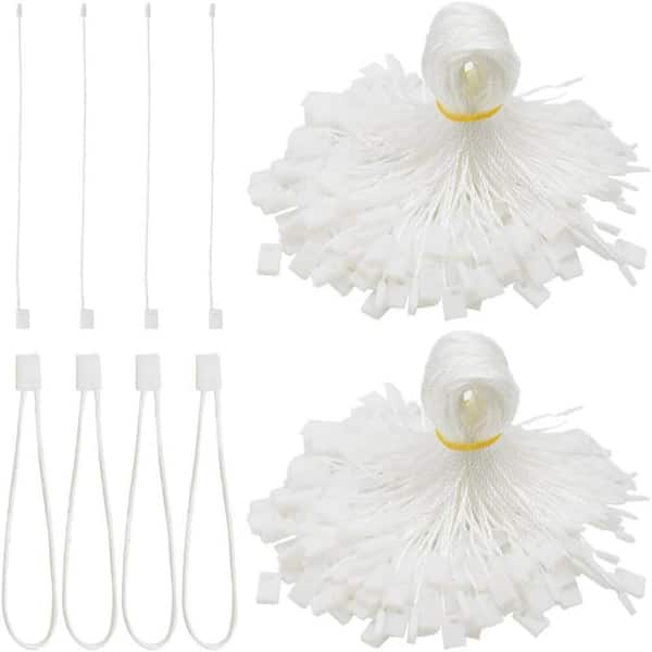 Unbranded 1000-Pieces Hang Tag String Nylon Snap Lock Pin Loop Fastener Hook Ties for Clothing Shoes Gift Bags White