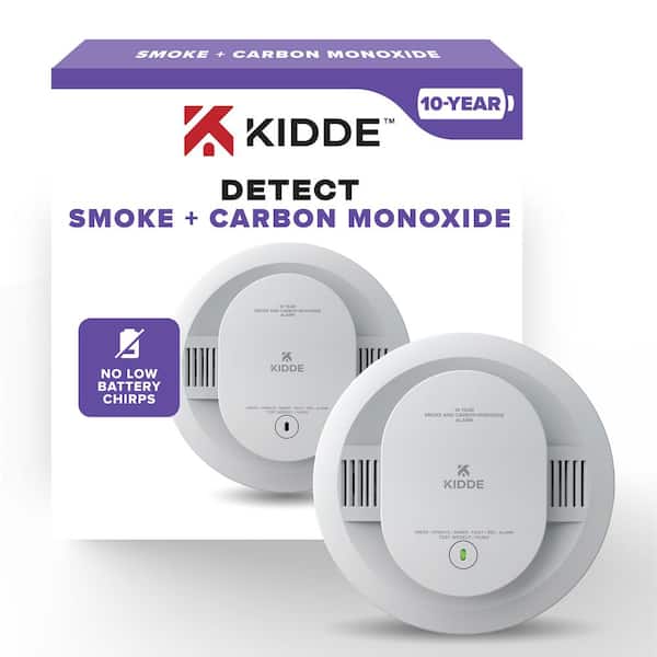 Kidde 10-Year Battery Powered Combination Smoke and Carbon Monoxide Detector with Alarm LED Warning Lights