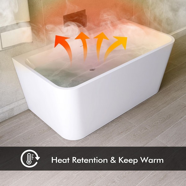 MEDUNJESS 55 in. x 29.5 in. Acrylic Flatbottom Freestanding