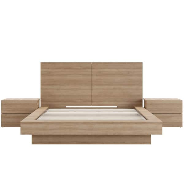 Marconi 4-Piece Brown Oak Queen Size Bedroom Set