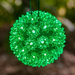 6 in. 70-Light LED Green Decorative Starlight Sphere