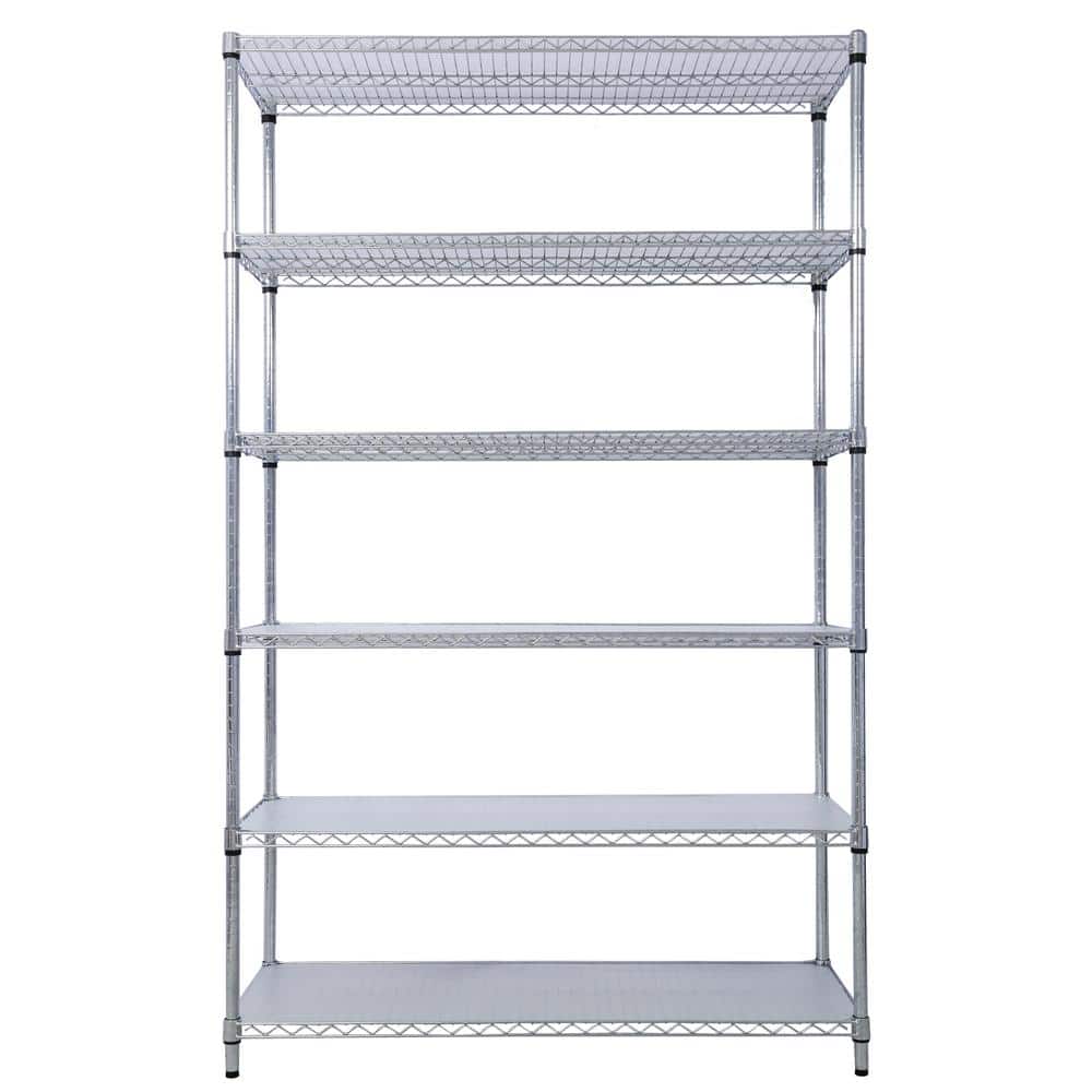 Nivencai 84 in. H x 48 in. L x 20 in. D 6-Shelf Chrome Metal