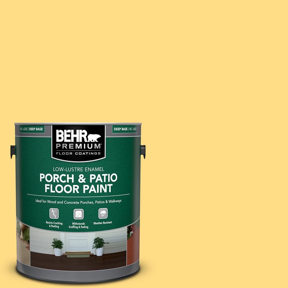 BEHR PREMIUM 1 gal. 340B5 Yellow Brick Road LowLustre Enamel Interior/Exterior Porch and