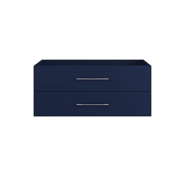 VOLPA USA AMERICAN CRAFTED VANITIES Napa 48 in. W x 18 in. D x 21 in. H Single Sink Bath Vanity Cabinet without Top in Navy Blue, Wall Mounted