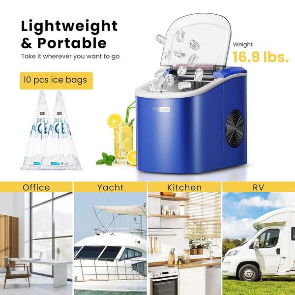 Portable Ice Machine with Self-Clean Function for Kitchen