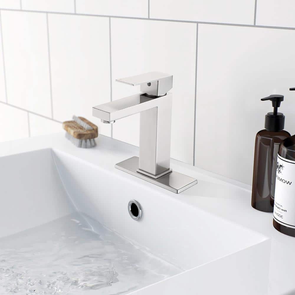 Brushed Nickel Single Handle Stainless Steel Bathroom Faucet