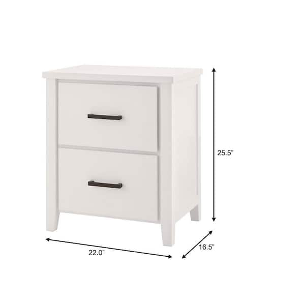 Gallery White 2-Drawer Nightstand + Reviews