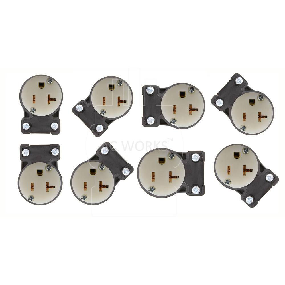 Black and White Nylon 20A T-Blade Female Connector