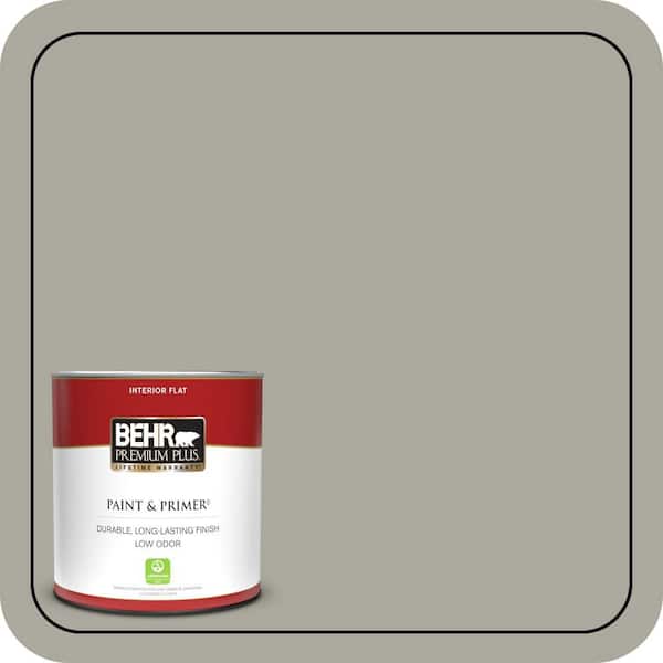BEHR PREMIUM PLUS 1 qt. #ECC-48-1 Winter Rye Flat Low Odor Interior Paint & Primer