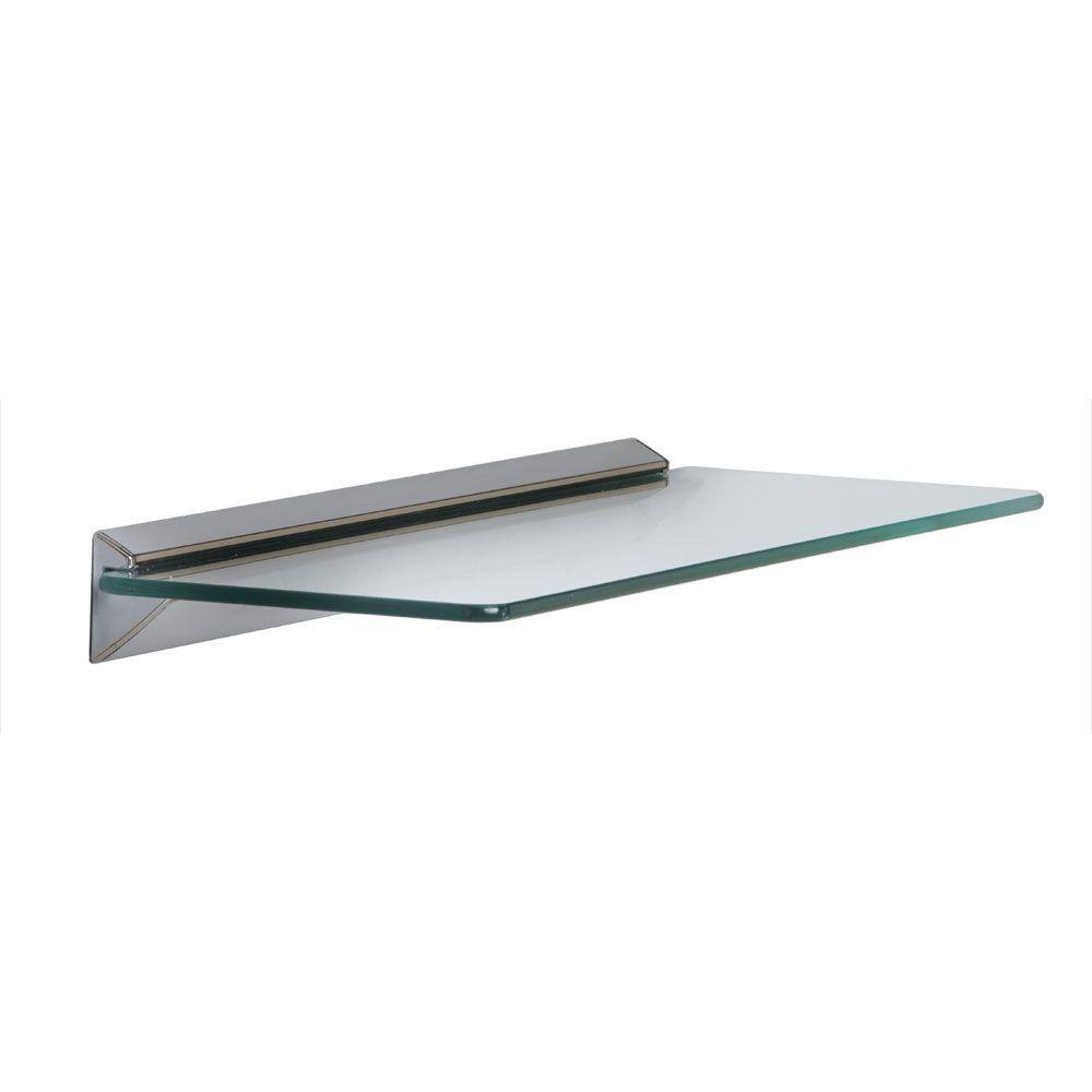 Knape & Vogt 18 in. W x 6 in. D Wall Mounted Chrome Glass Decorative ...