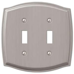 Sonoma 2 Gang Toggle Steel Wall Plate - Brushed Nickel