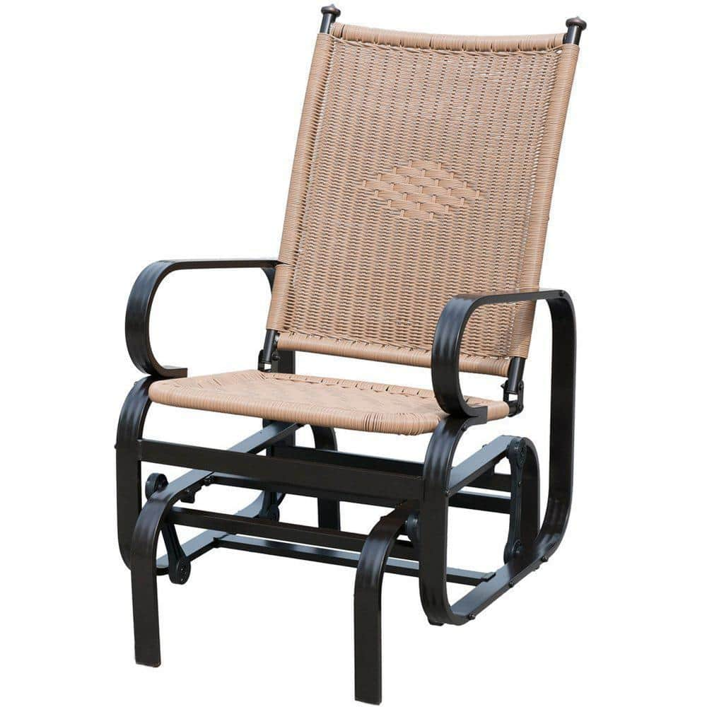 Patio Post 1 Person Tan Aluminum Frame Wicker Outdoor Single