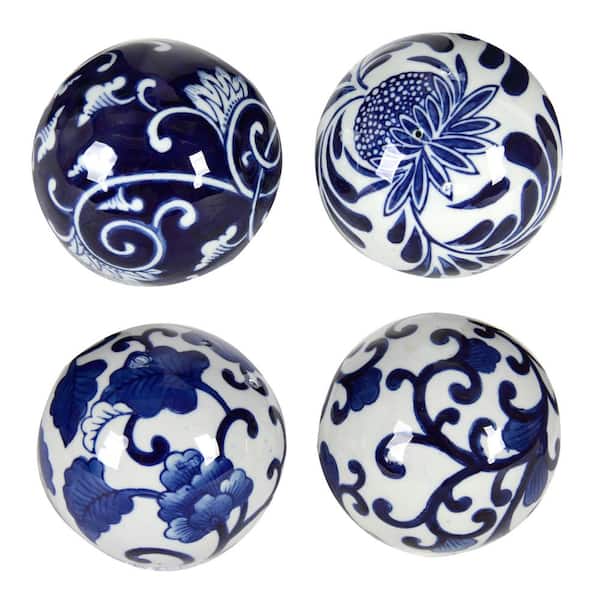 A & B Home 4 in. Ball Decorative Sculpture (4-Pack)