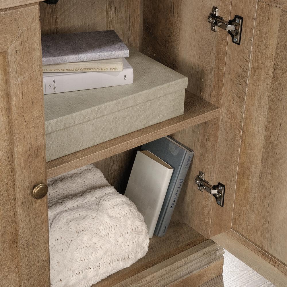 Lintel Oak 5-Shelf Adjustable Bookcase with Doors