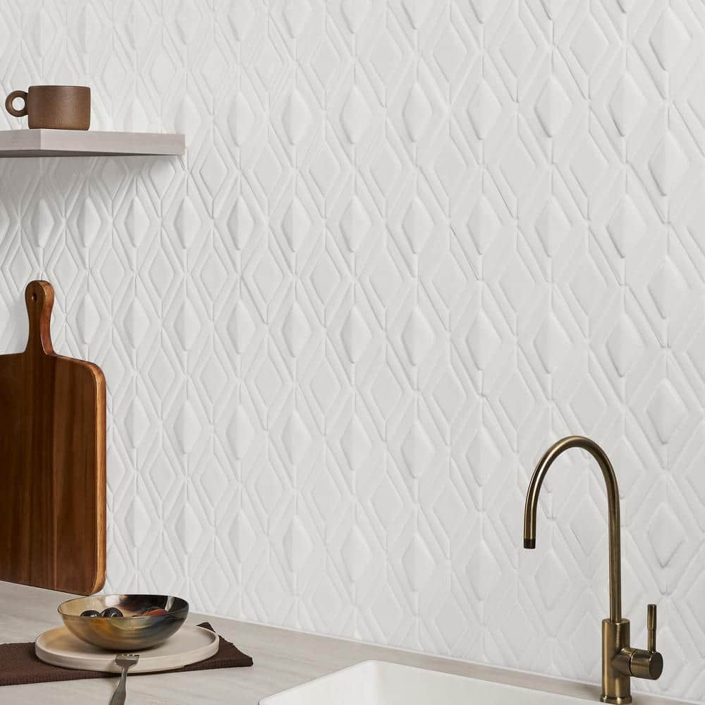 Glacier White Irregular Glass Mosaic Tile Sheet