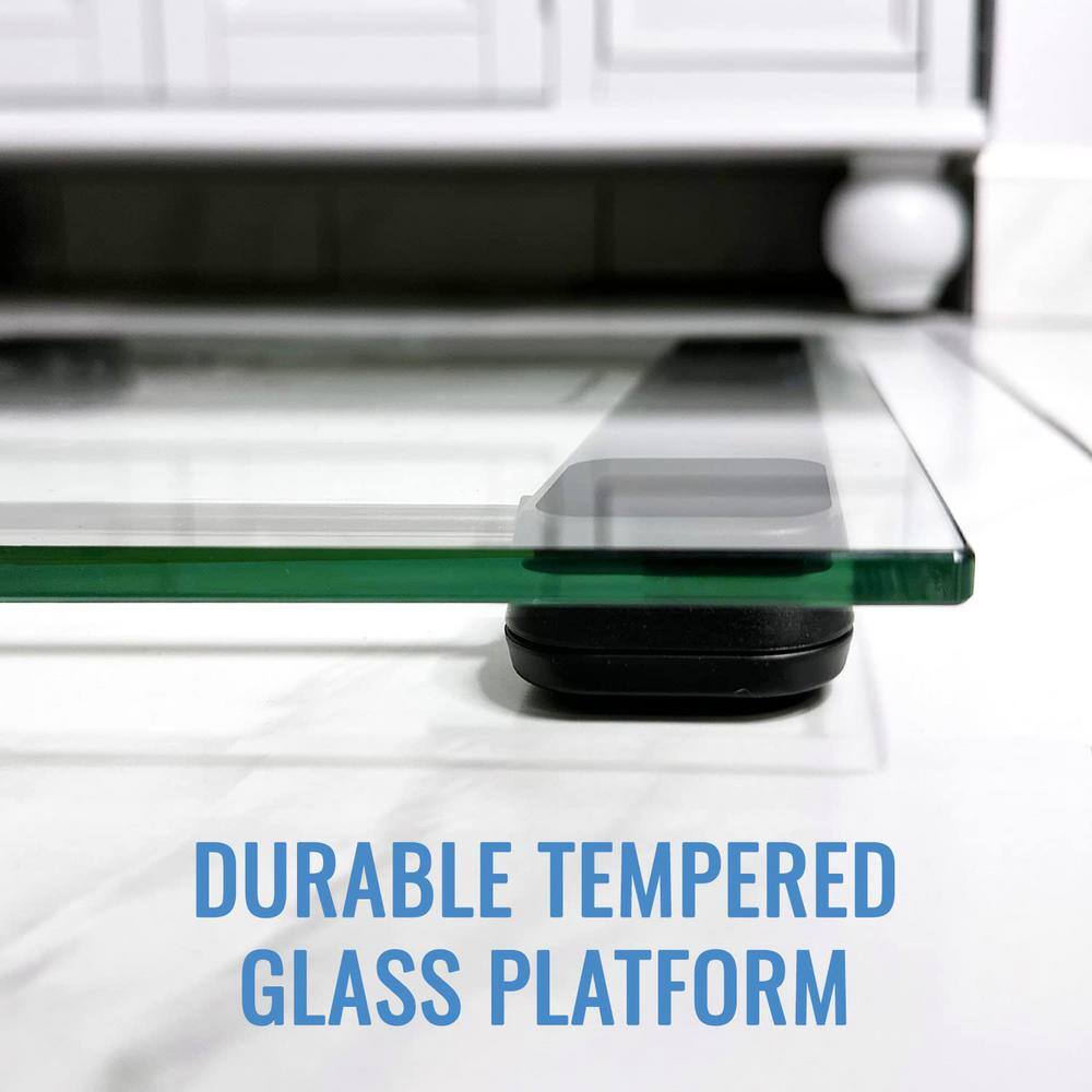 Tempered Glass Digital Floor Scale with Large LCD Screen