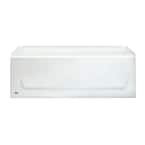 Kona 54 in. Right Drain Rectangular Alcove Soaking Bathtub in White