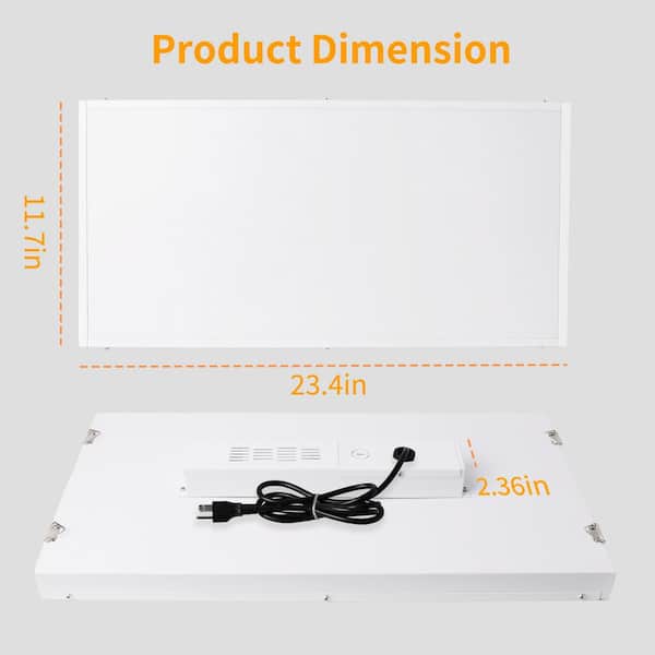 Bieuoram 2ft. 100-Watt Integrated LED White LED Linear High Bay Light 16000 Lumens 5000K Daylight for Shop, Warehouse (6-Pack）